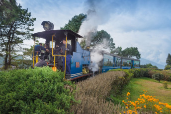 The famous DHR Toy Train rides on 2 ft. gauge tracks and has done so since the 1880’s. It has to climb from 330 ft./100 m in New Jalpaiguri to 7,200 ft./2,200 m in Darjeeling and to gain this altitude it uses 6 zig-zags and 5 loops. It has gained World Heritage status © Gnomeandi