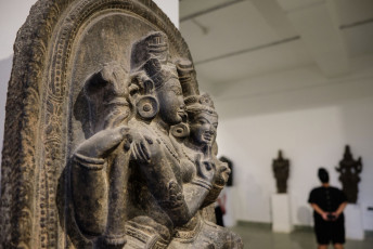The stone statue of a Hindu goddess in New Delhi’s National Museum, inaugurated in 1949. The museum covers over 5,000 years of cultural heritage from all over the world and is the largest in Delhi
