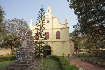 Sunlight shines upon the Church of St. Francis in Cochin, Kerala dating back to the sixteenth century, being one of the oldest European churches in India