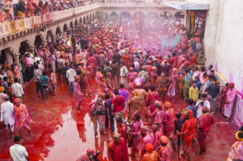 Locals and tourists alike celebrate the most popular celebration in India, Holi, when multi-colored powder is thrown all around the town. © CRS PHOTO / Shutterstock