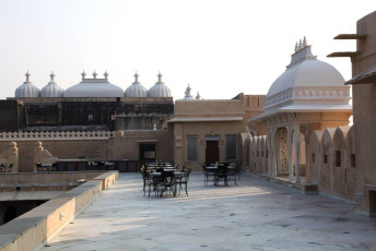 Terrace for dinner in Sardargarh Heritage Hotel, Rajasthan