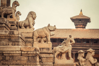 Bhaktapur also known as the city of the temples is one of the trios of royal cities in the Kathmandu Valley, Nepal. Its pagoda style temples rise above the Bhaktapur skyline © cnkdaniel