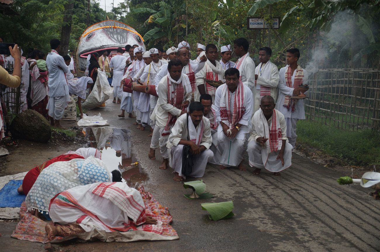 An annual rally initiates on the 68th Birth Anniversary Celebration of Srimanta Sankaradeva, Vaishnava Saint in the state of Assam