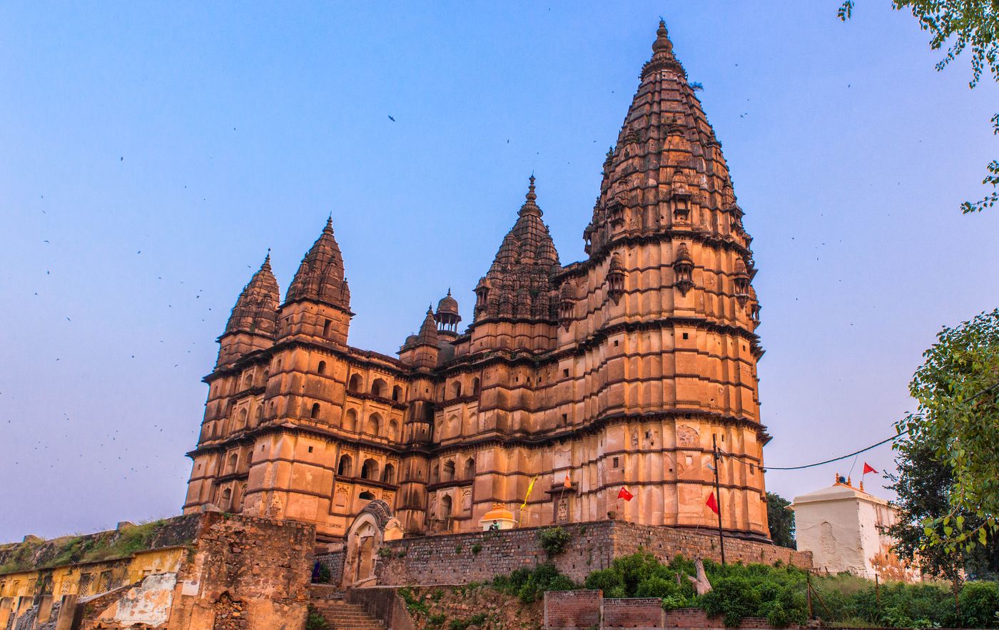 An architectural blend of fort, temple and palace, Chaturbhuj sits high on its raised platform, Orchha 