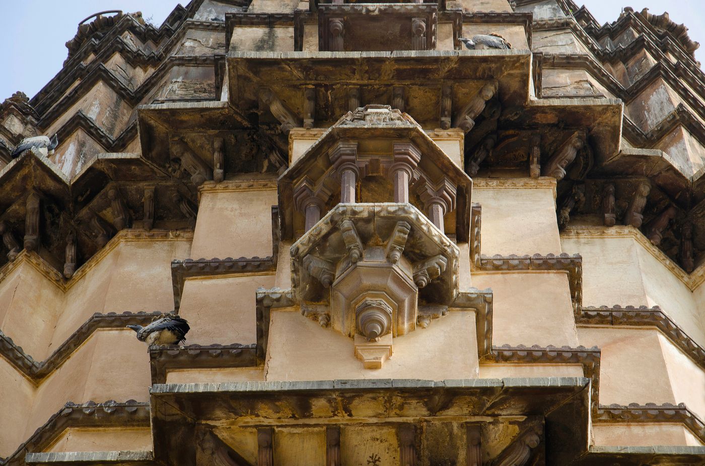 Chaturbhuj temple’s engraved exteriors. This temple is dedicated to Lord Vishnu, Orchha 