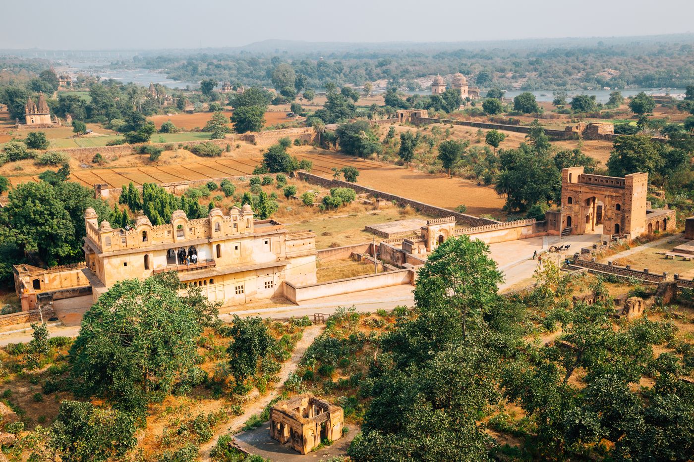 A rear view of the Rai Praveen palace, Orchha