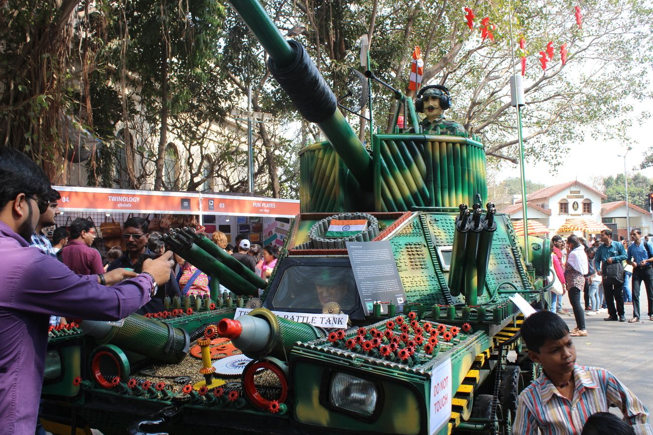 Indian Army with Battle tank visualizes Patriotic feels at the Kala Ghoda Arts Festival. The annual Kala Ghoda Arts Festival is well liked for its edgy installations, performances and discussions. Coffeetable Photobook