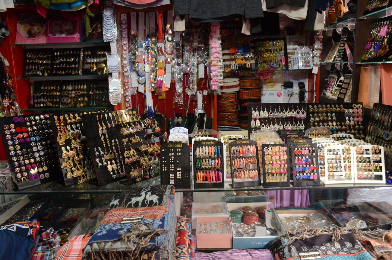 A jewelry store in Bhaksu selling beautiful traditional rings, bracelets, stones and necklaces 