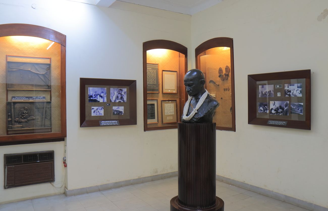 A sculpture of the Father of the Nation, Mahatma Gandhi, on display at the Mani Bhavan Gandhi Museum