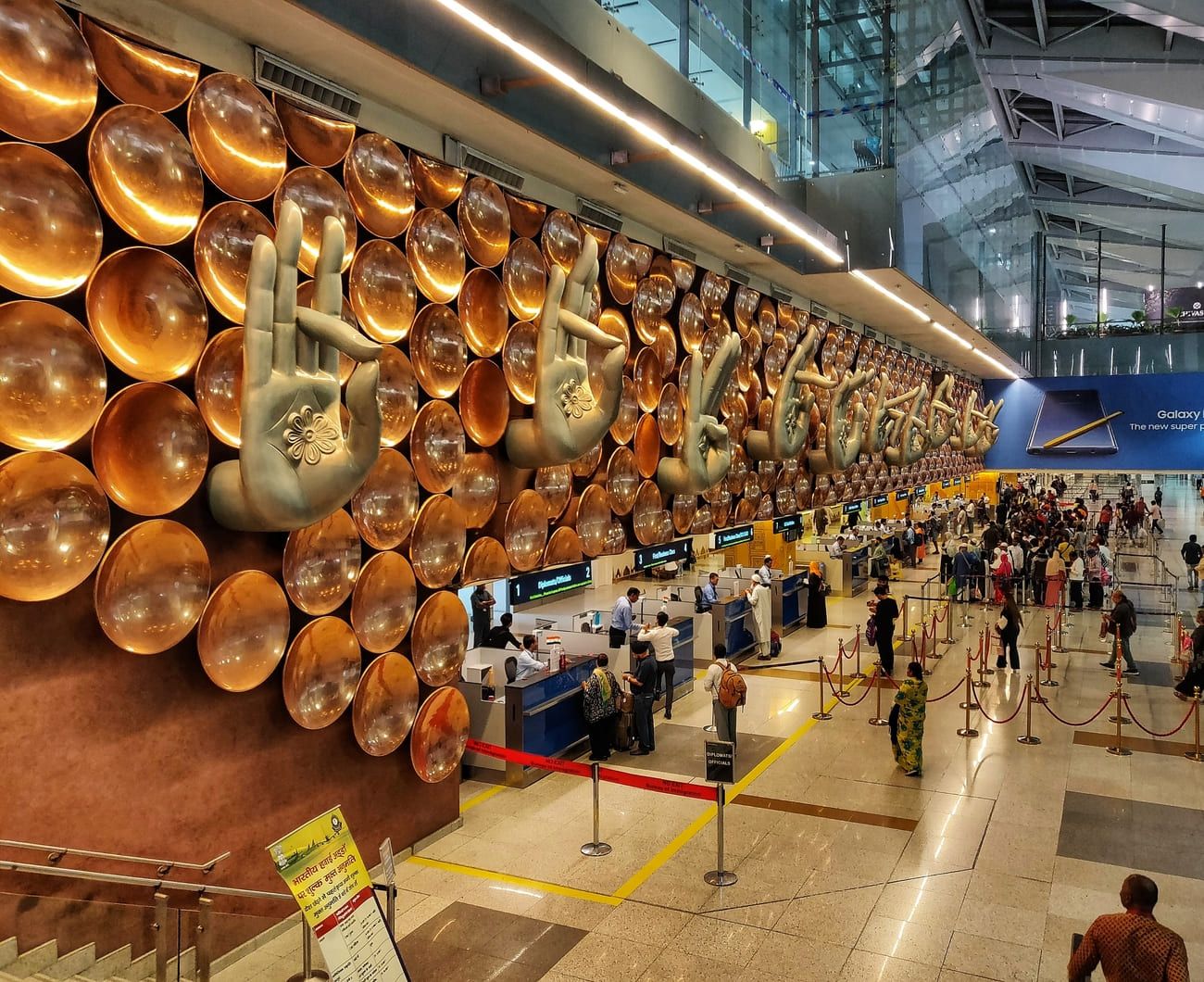 Artwork at the Indira Gandhi International Airport in New Delhi