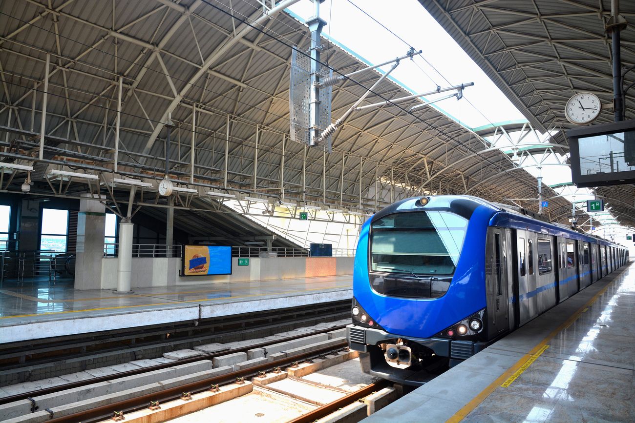 Chennai’s metro trains operate both underground and above ground. And is an efficient fast means of travel