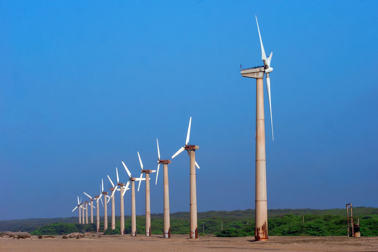 Leveraging the raging winds, windmills at the Mandvi beach of Gujarat produce clean energy that powers parts of the region 
