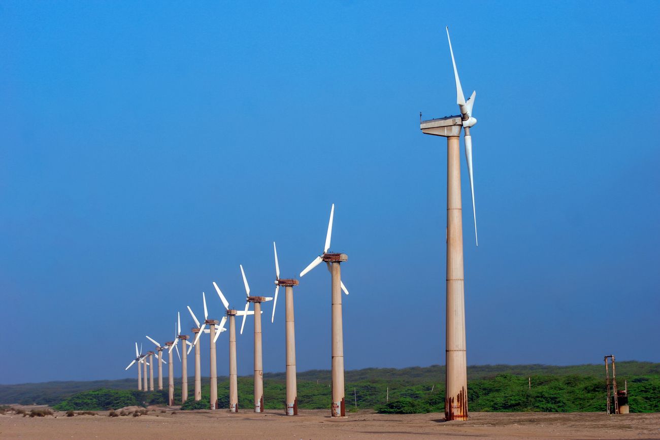 Leveraging the raging winds, windmills at the Mandvi beach of Gujarat produce clean energy that powers parts of the region