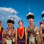 members of the konyak naga pose for a portrait