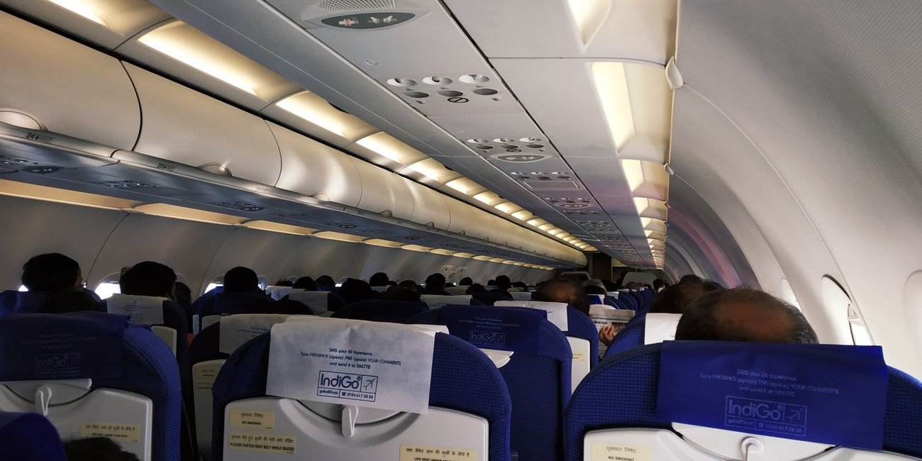 Passengers getting ready for their low-cost IndiGo Airline flight. The airline operates both domestic and internationally