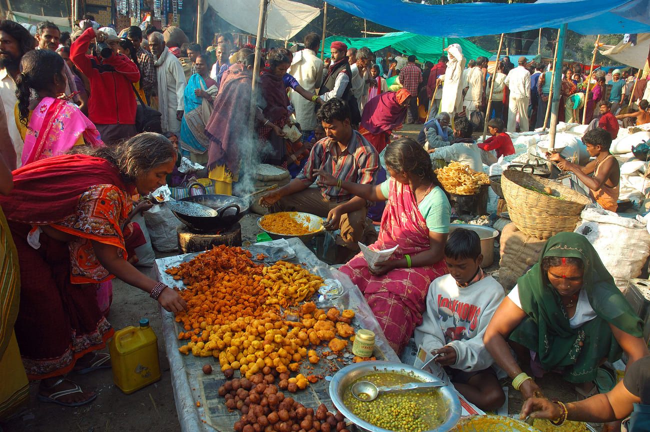 Stalls offer pilgrims almost anything they could want, from refreshments and Ayurvedic oils to forecasting your future 