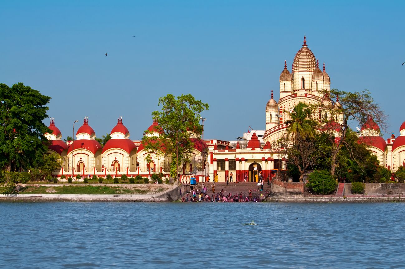 The Dakshineswar Kali Bari temple on the banks of River Hooghly, which is home to Goddess Kali