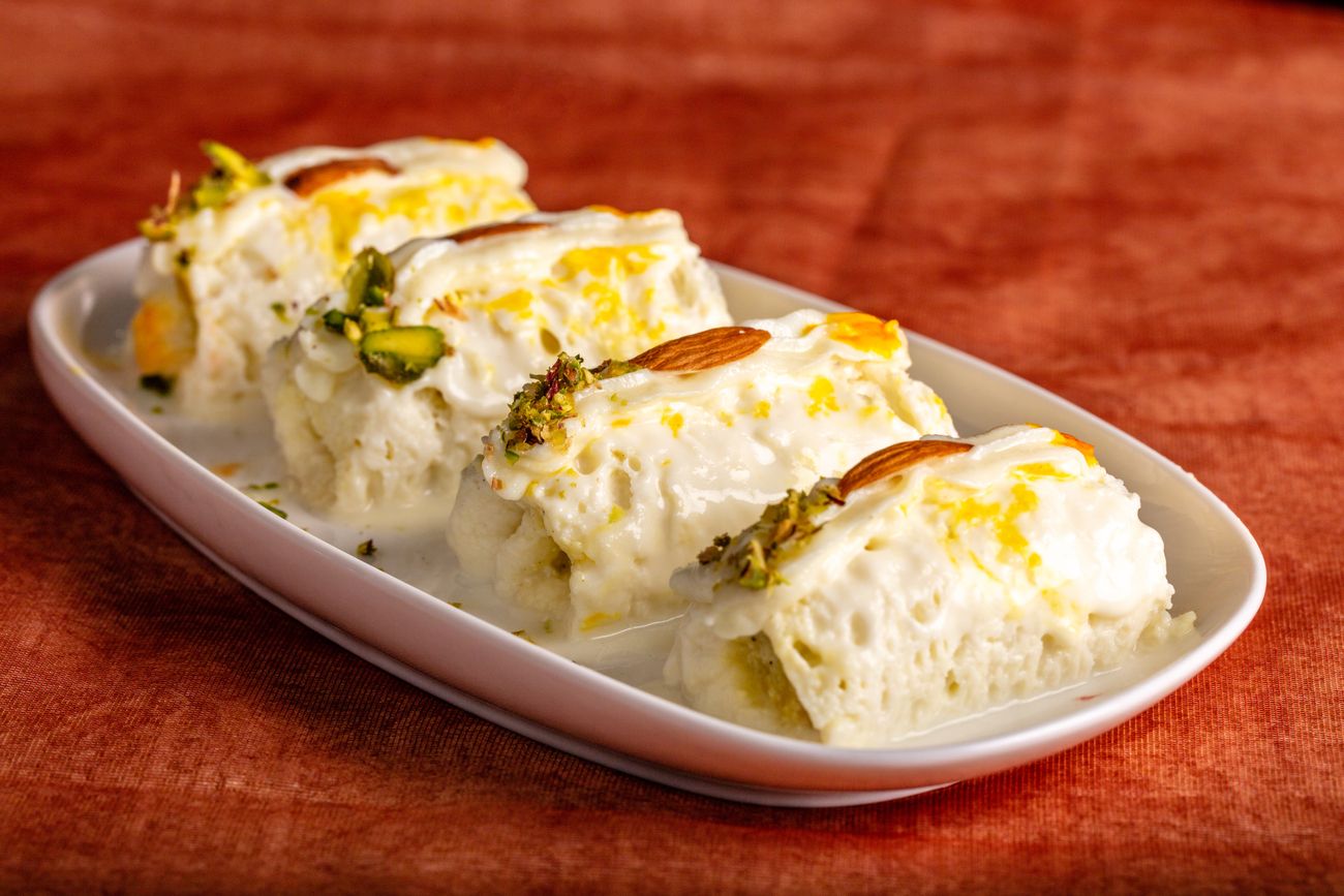 The ever popular malai chop, also known as cream chop, a sinfully delicious dessert that is very popular in Bangladesh and West Bengal, India 