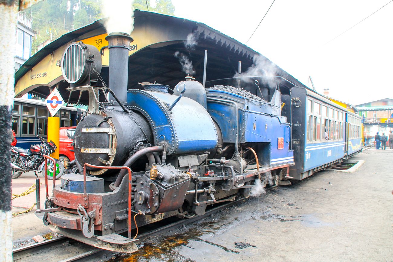 The steam engine of the Darjeeling Toy Train, often dubbed as the queen of Darjeeling, and recognised by UNESCO as world heritage 
