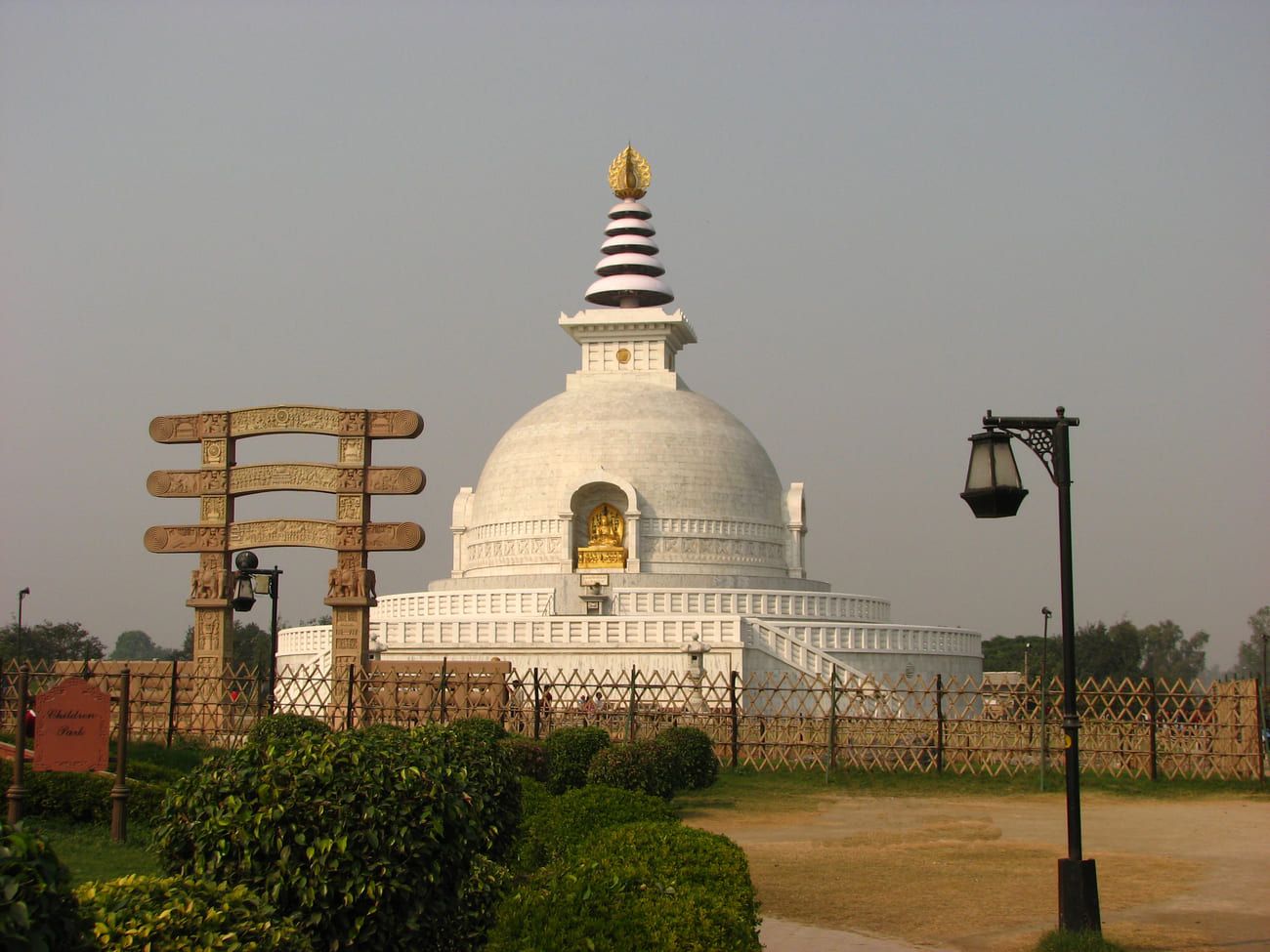 View of the impressive Peace Memorial in New Delhi, India