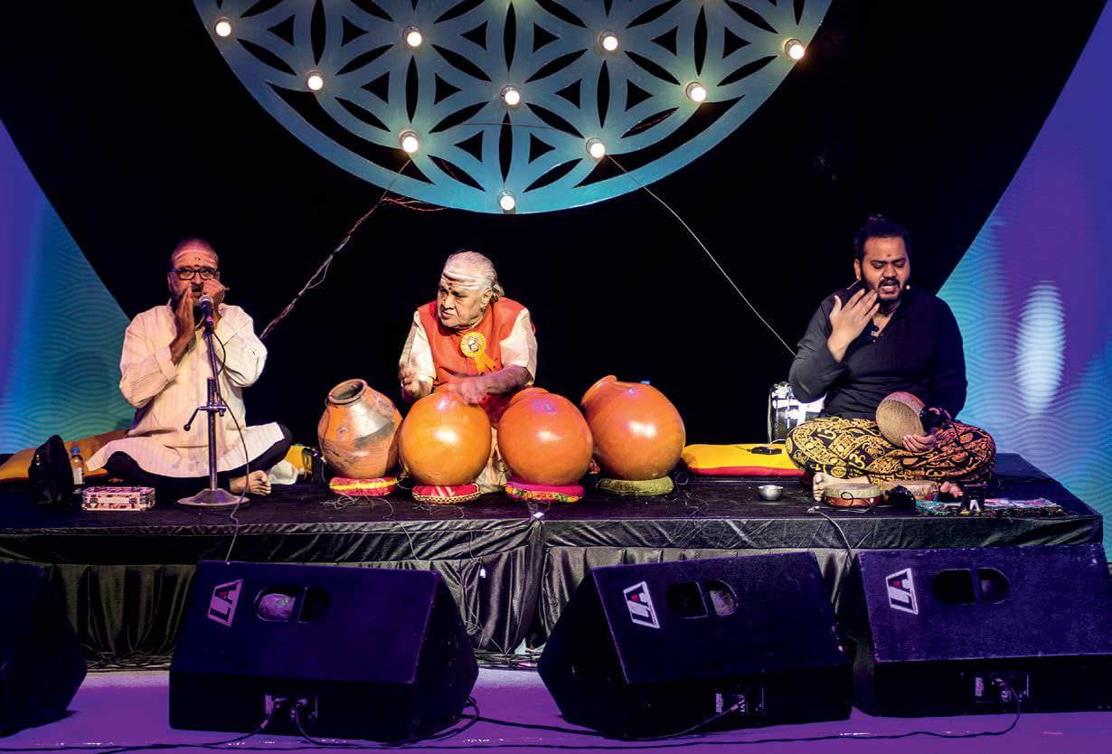 Vikku Vinayakram, winner of a Grammy award, delivers a stunning performance on his ghatam during the festival.