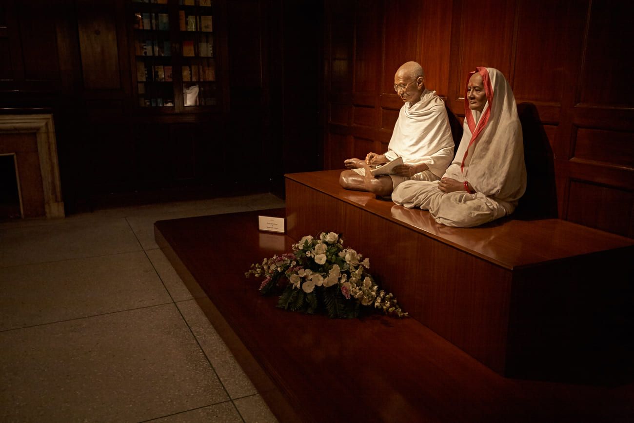Wax likeness of Mahatma Gandhi at the Gandhi National Museum, Birla House, New Delhi