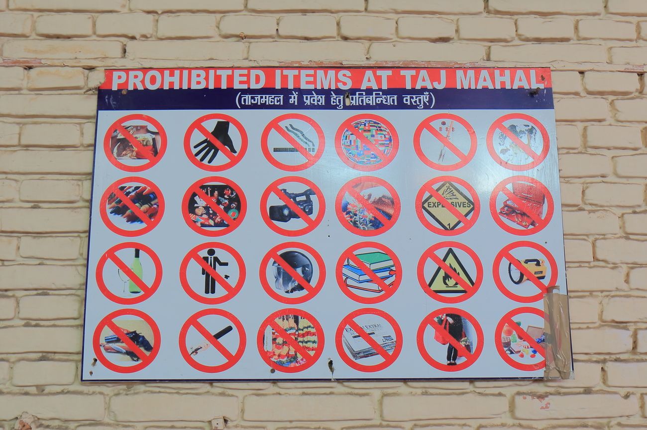 items not allowed to take in taj mahal