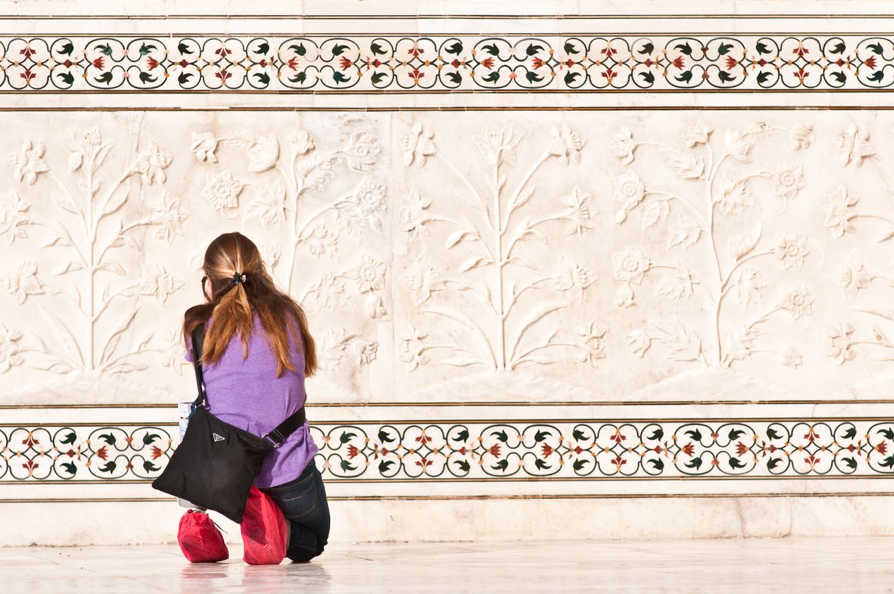 photography the floral marble panel taj mahal