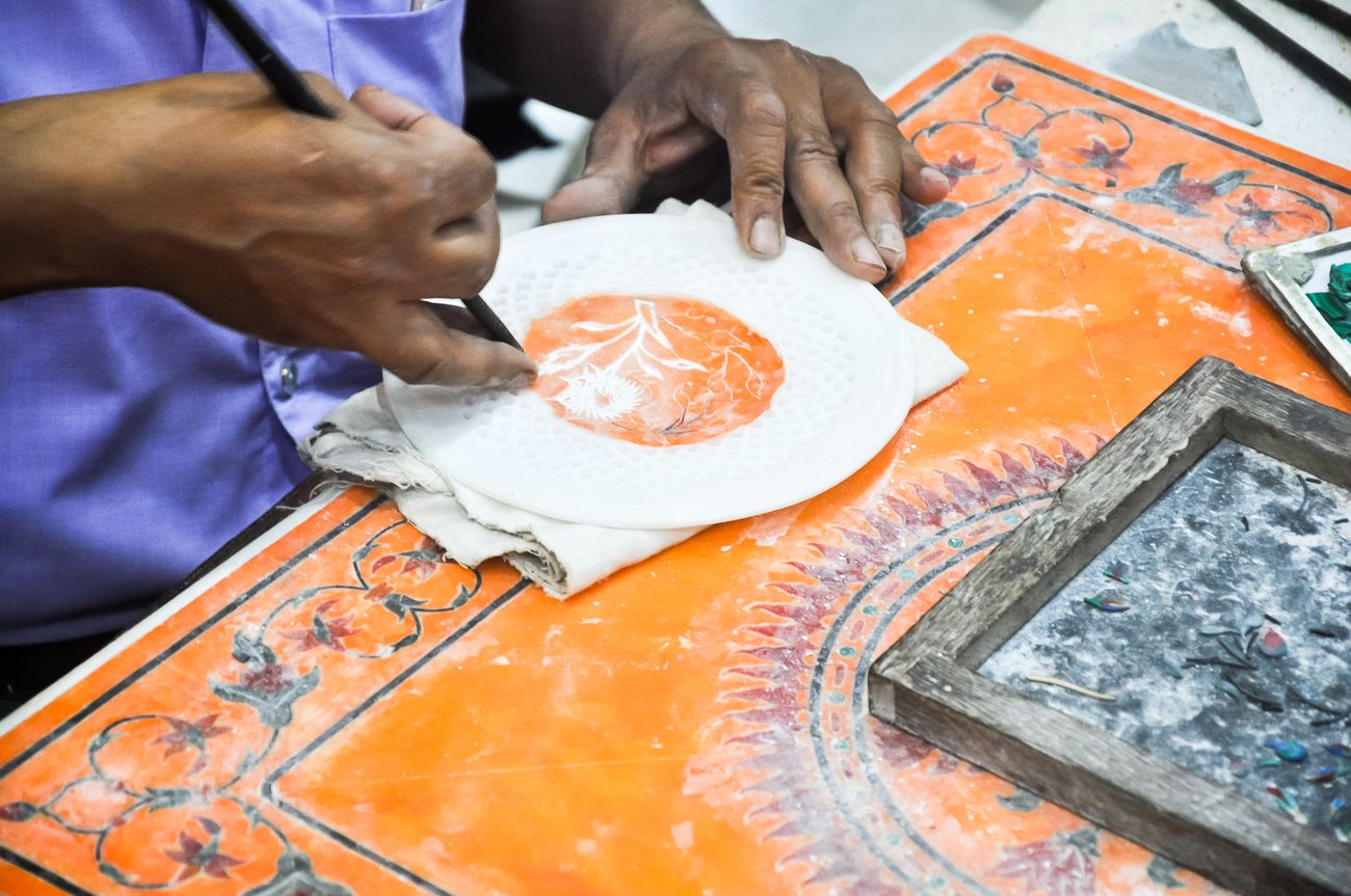 marble inlay work taj mahal