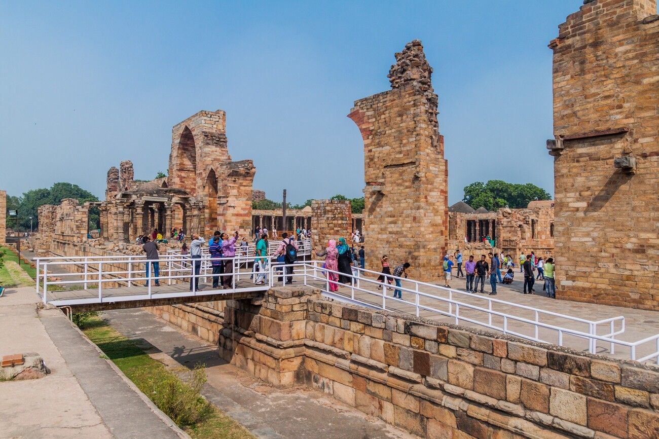 tourists visit ruins of qutub complex 44