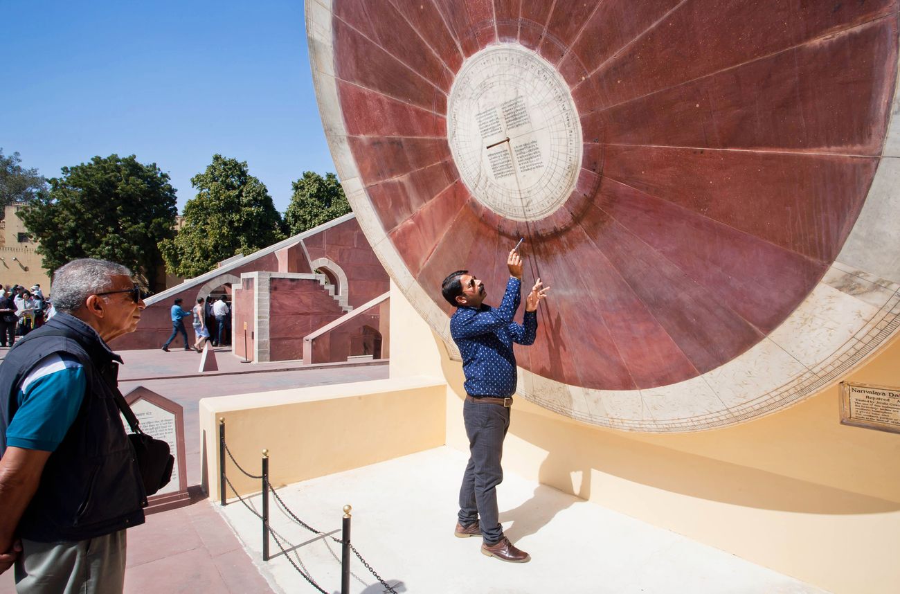 the astronomical instruments in Jantar Mantar, Narivalaya Yantra.