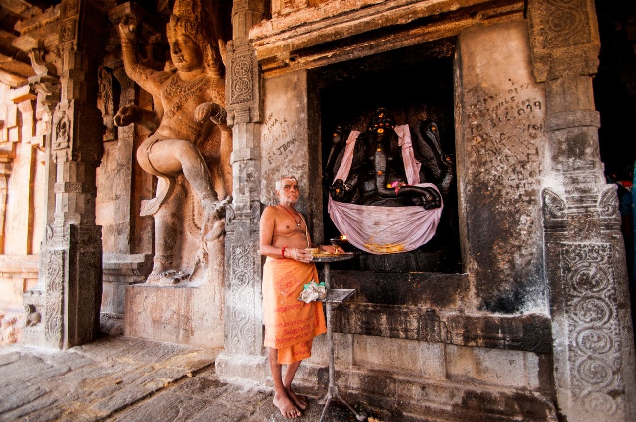 the idol at Brihadeeswarar Temple in Thanjavur