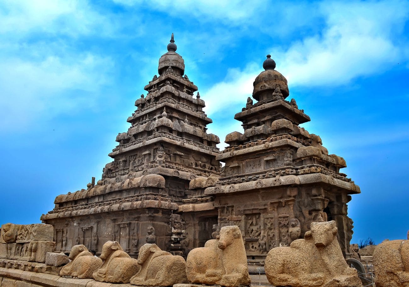 the SeaShore Temple at Mahabalipuram