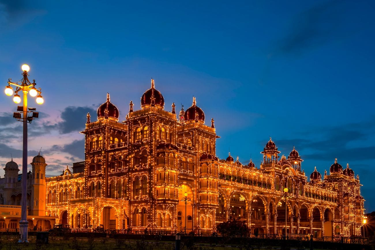The royal Mysore Palace also known as Ambavilas
