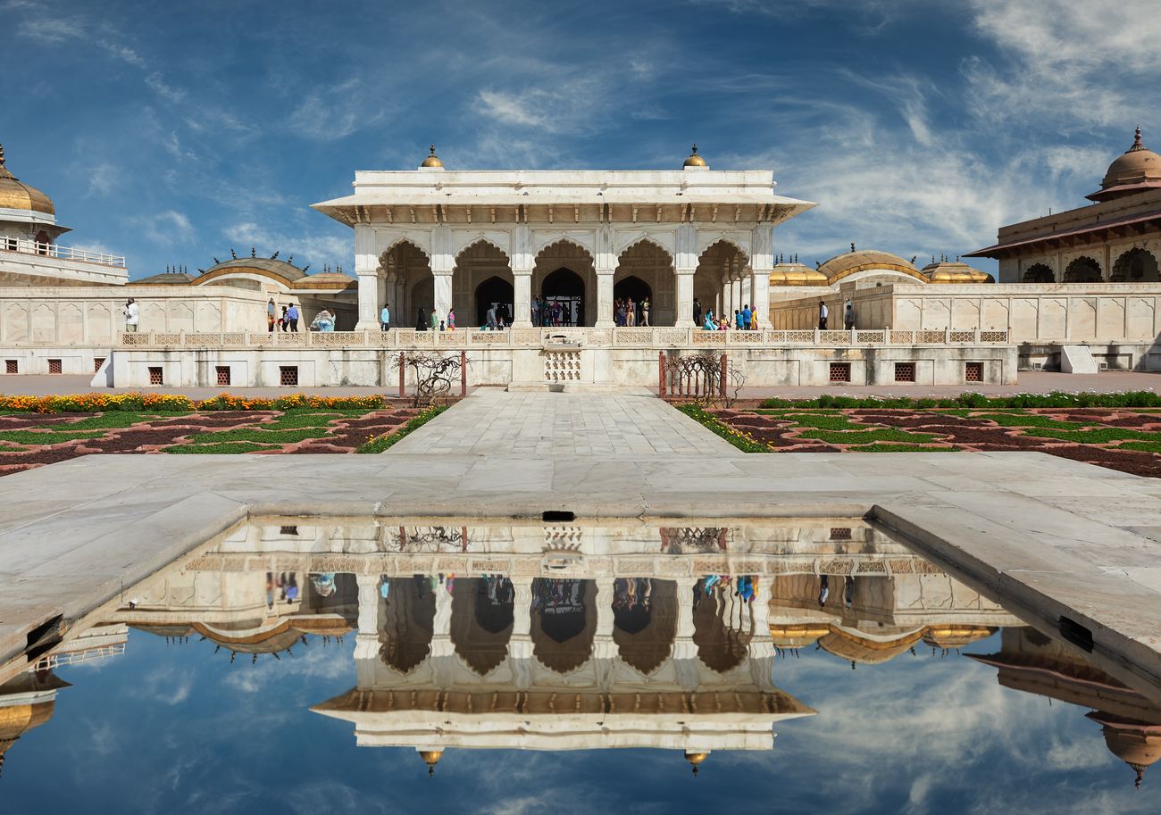 the Marble Palace in the ornamental pool