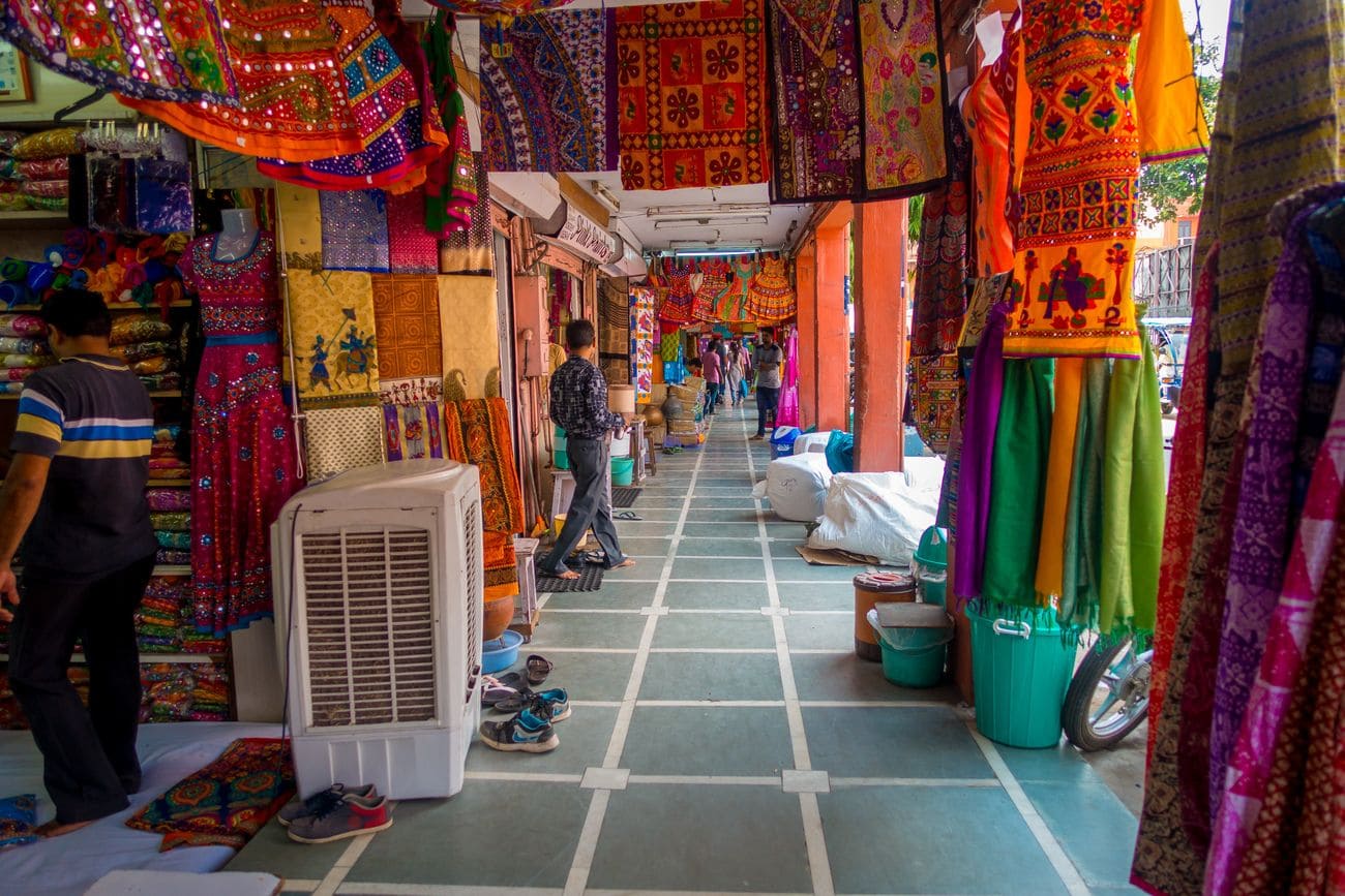 a clothes market in Jaipur
