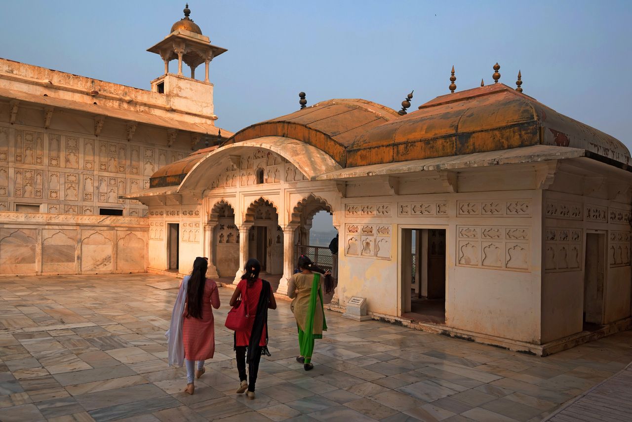 Golden roofed palanquin in agra fort