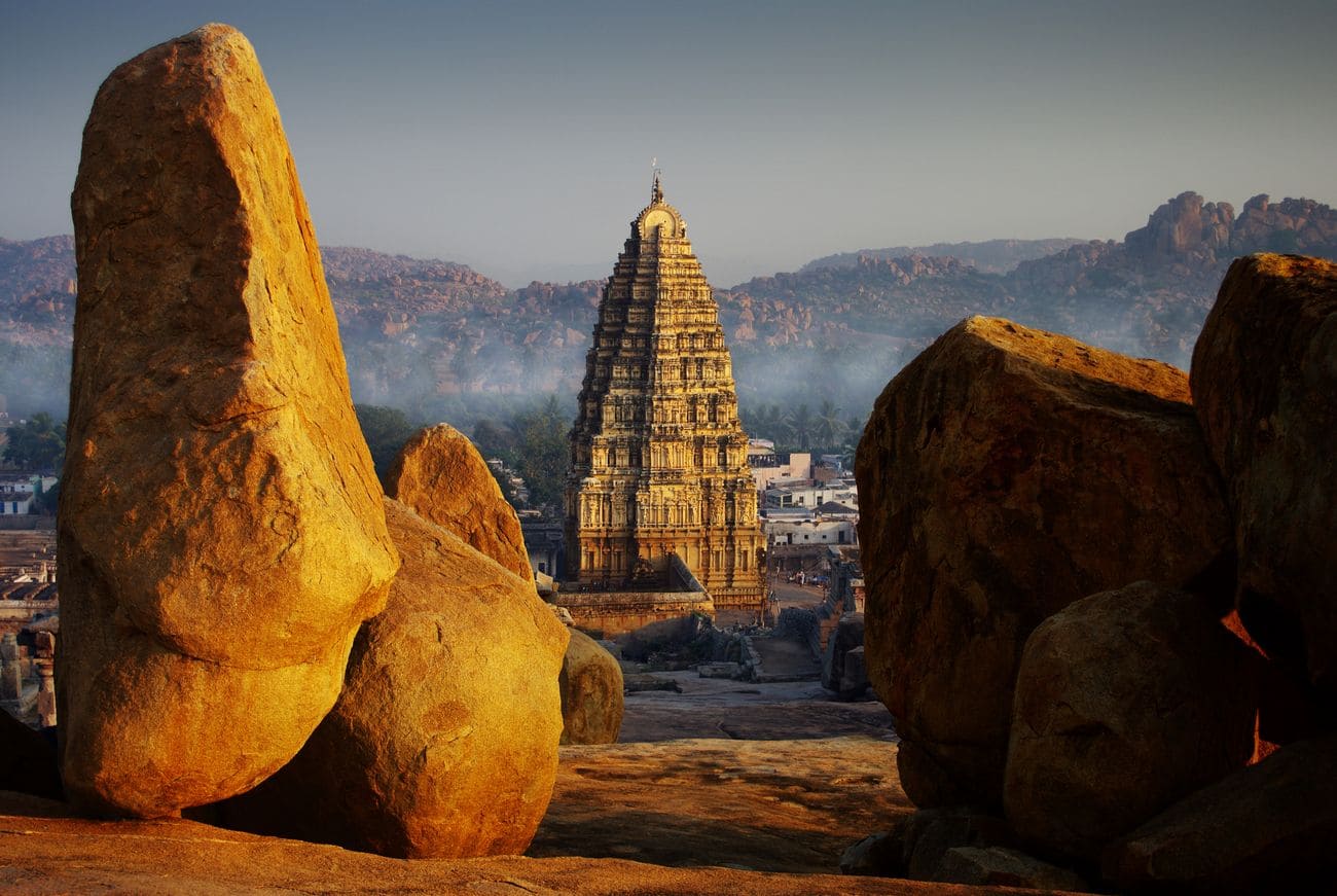 A mesmerizing scene of Virupaksha Temple in Hampi