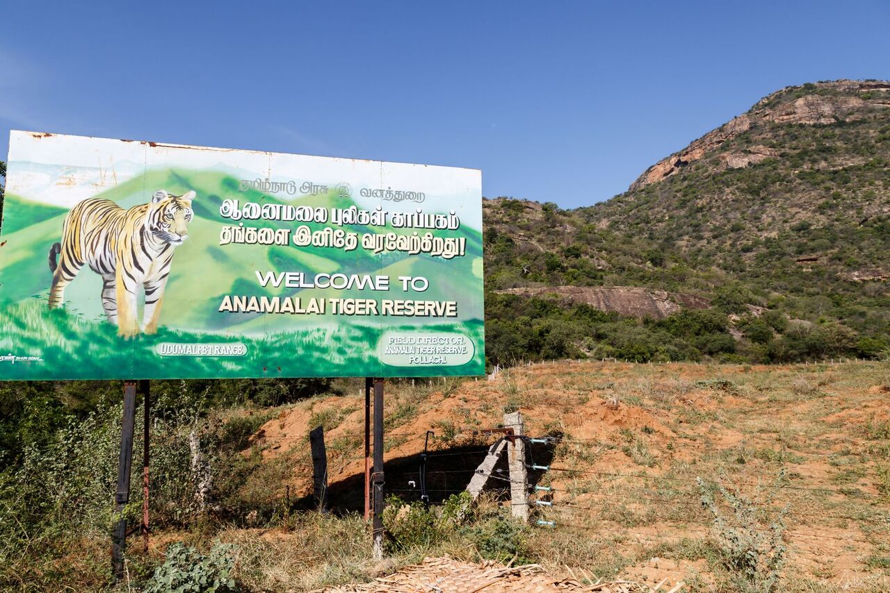 billboard the Anamalai Tiger Reserve TAMIL NADU