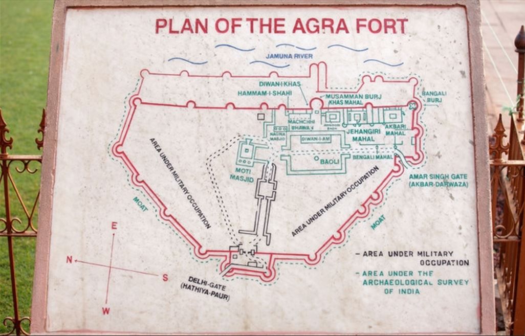 plan layout red fort agra