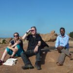 Our superb guide in Hampi and my two German friends