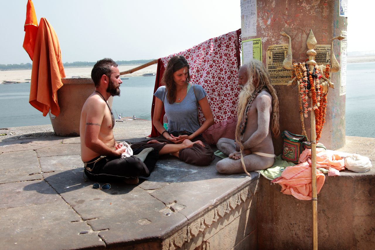 yoga tips by indian sadhu ganges ghats varanasi