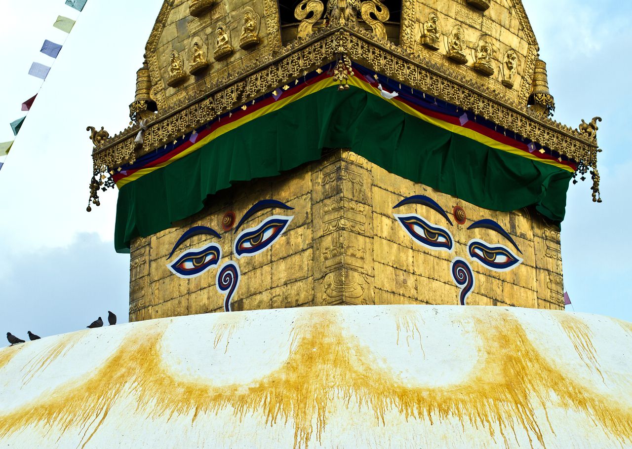 Wisdom eyes of Buddha in Swayambhunath Stupa, Kathmandu