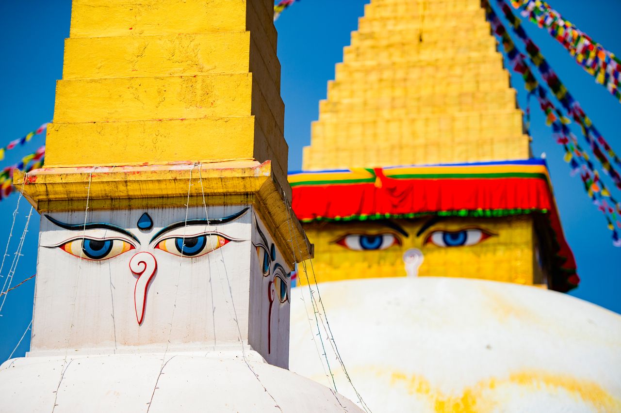 Wisdom eye on Swayambhunath kathmandu