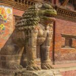 ancient statue Patan Durbar Square. Patan