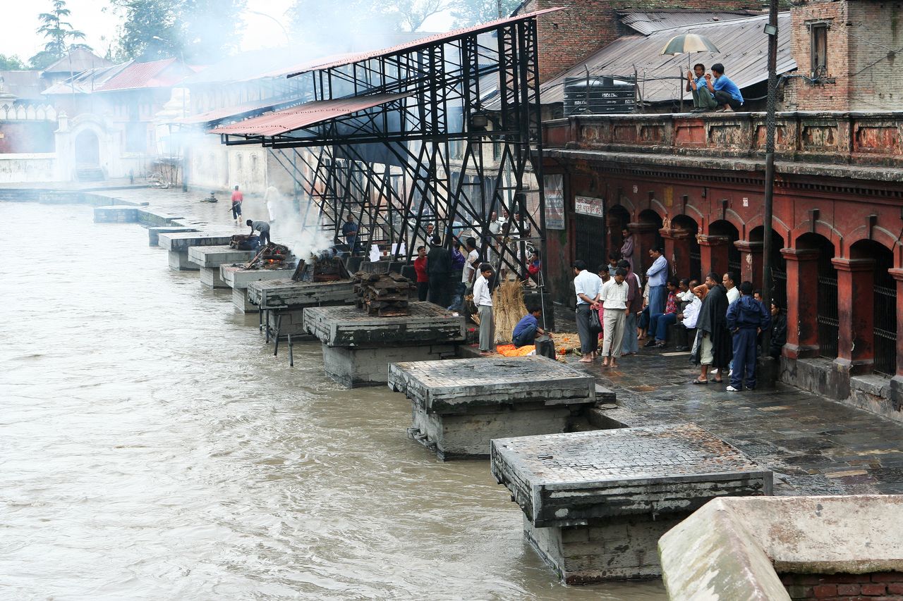 Cremation ghats bagmati river kathmandu