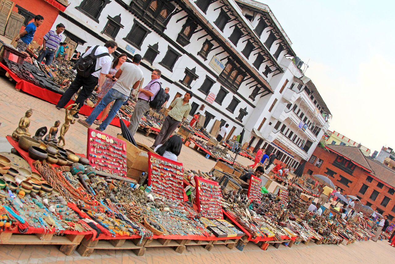 Tourist are walking at the Durbar Square