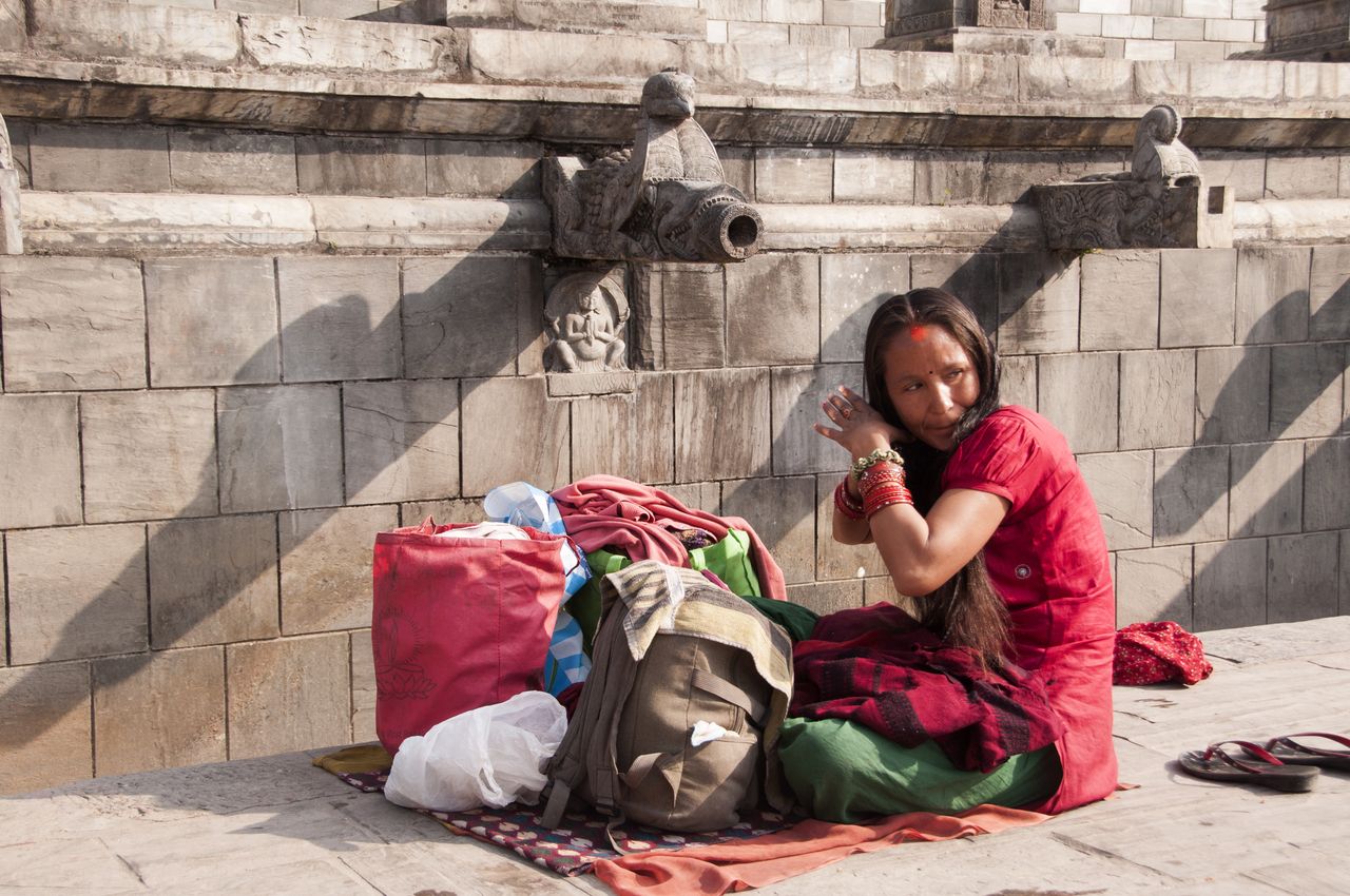 Pilgrims at Pashupatinath Temple kathmandu