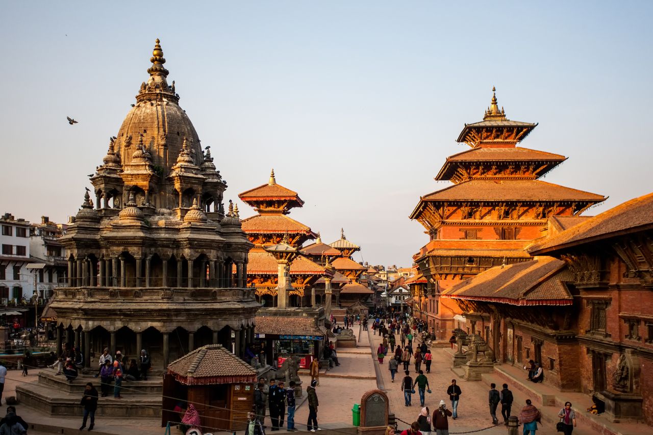 Temples on the Durbar square in Patan Nepal