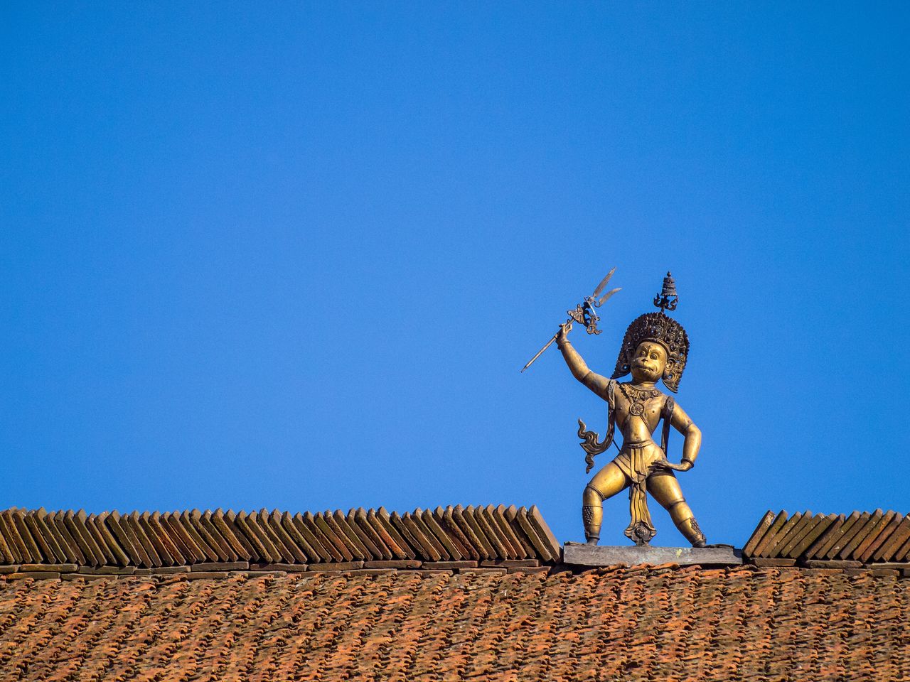 statue of Hanuman atop the Hanuman Dhoka